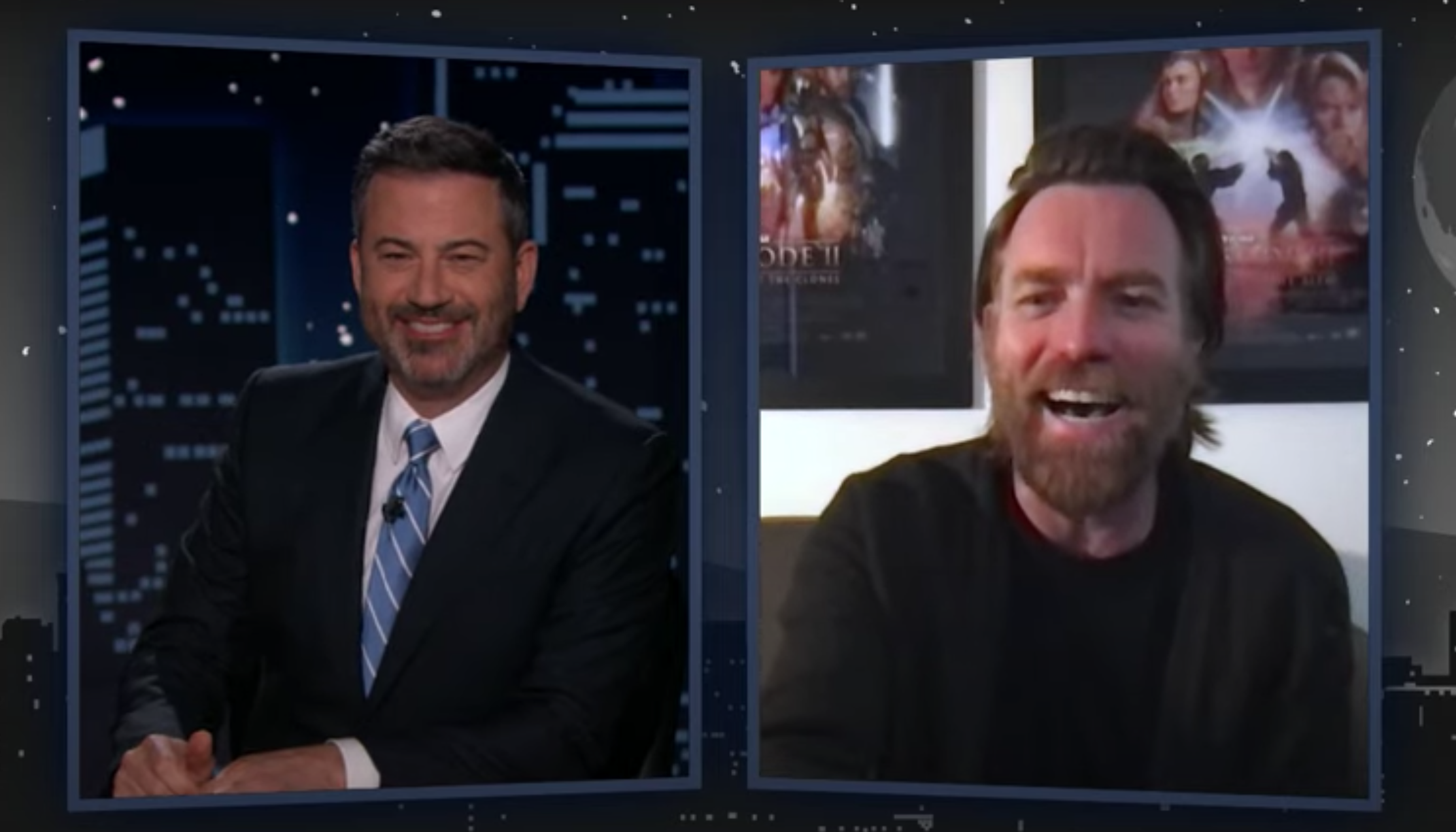 Ewan McGregor Keeps Mum About ‘Obi-Wan Kenobi’ On Jimmy Kimmel Live