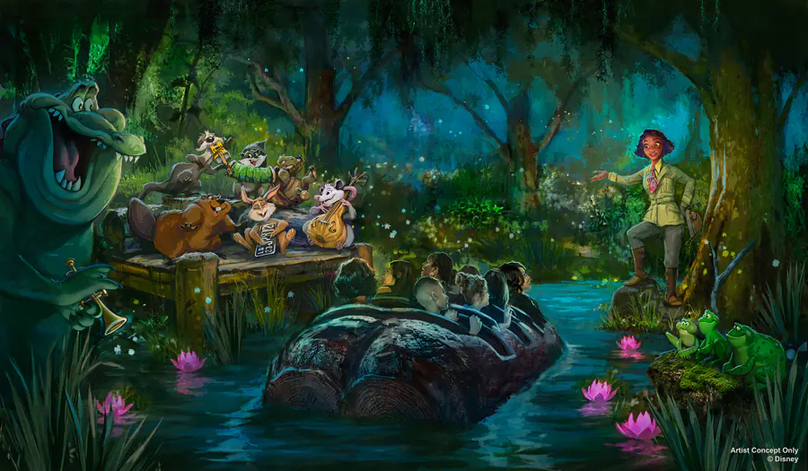 NEW LOOK: Tiana’s Bayou Adventure shown for the first time on the New Magic Kingdom map – Arriving 2024
