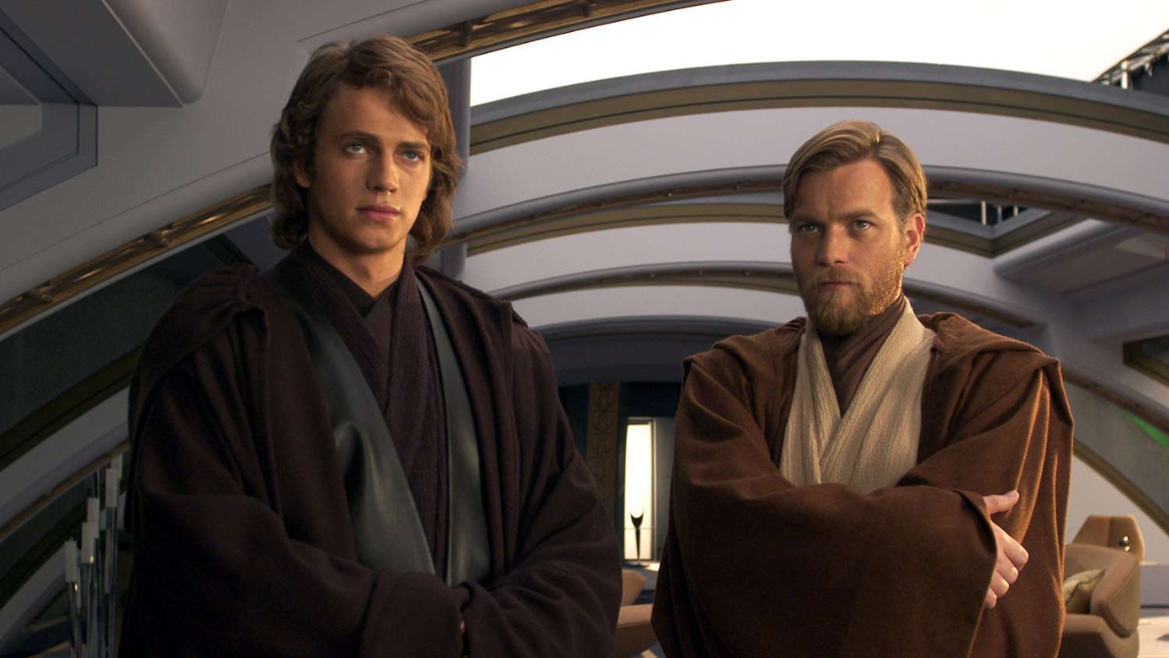Hayden Christensen as Anakin Skywalker (left) and Ewan McGregor as Obi-Wan Kenobi (right)